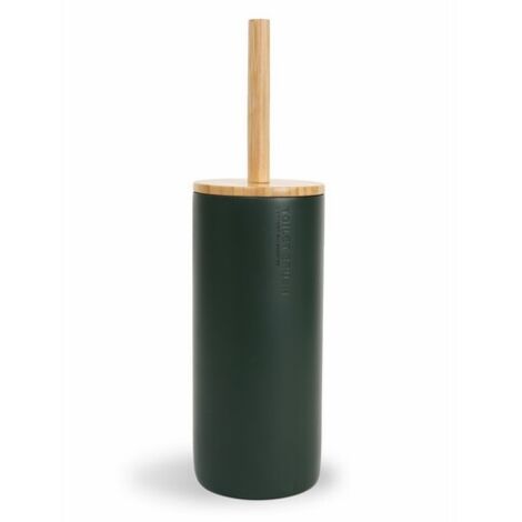 Wenko Colours Set WC - Scopino E Portascopino In Ceramica, Verde Menta, 14x14x38.5 Cm, Design Moderno Per Il Bagno - 5
