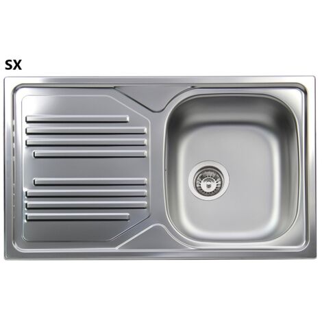 LAVELLO INCASSO IN ACCIAIO INOX CON 1 VASCHETTA cm 86 gocciolatoio sx APELL