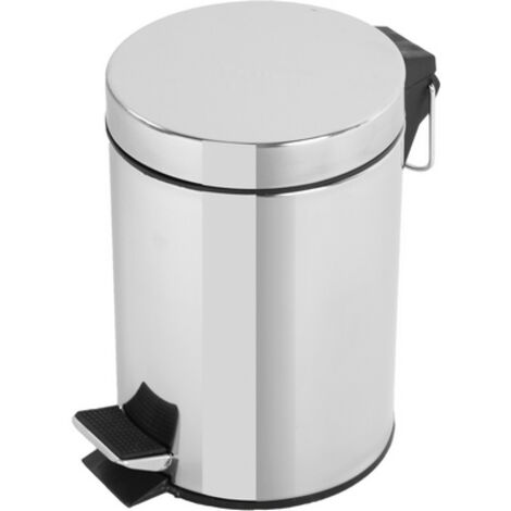 PATTUMIERA IN ACCIAIO CROMATO Misura: lt. 5 LxH = cm 25 x 27,5 (1/3)