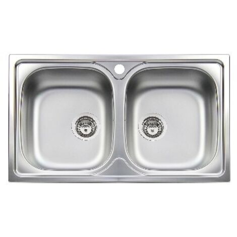 LAVELLO INCASSO ACCIAIO INOX 2 VASCHE CM 86 cm 86 APELL
