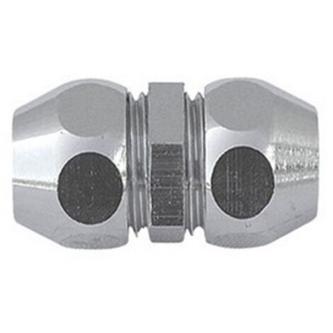 RACCORDO DIRITTO DOPPIO CON DADI CONICI CROMATO 3/8 x 3/8 Diam. 12