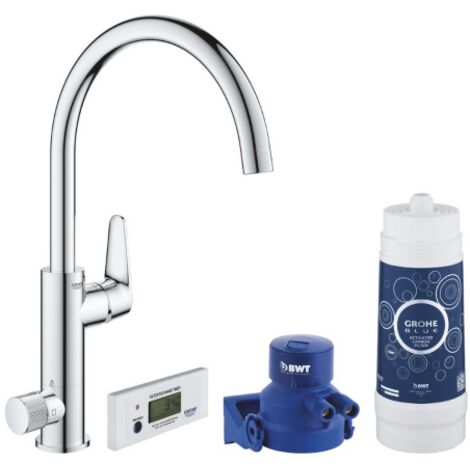 MISCELATORE PER LAVELLO BLUE PURE BAUCURVE CON SISTEMA FILTR. ACQUA Misura: Cromo (1/3)
