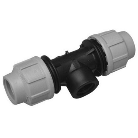 TEE A 90°  C/DERIVAZIONE FEMMINA DIANFLEX RACCORDO PER POLIETILENE     2 x 63