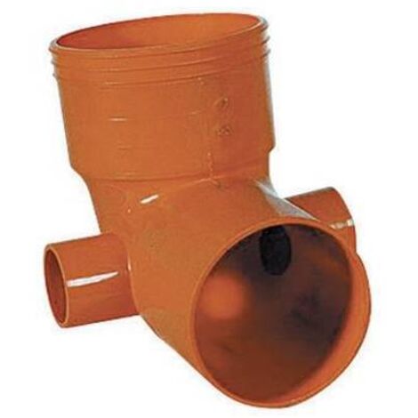 Curva Di Scarico WC PVC Rosso 2 Attacchi - 100mm E 40mm Per Impianti Idraulici - Foto 3