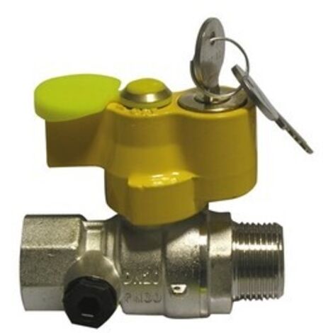 VALVOLA A SFERA GAS MF CON SERRATURA E PRESA PRESSIONE 1" DN 25