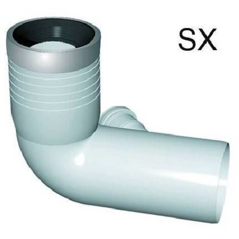 CURVA WC PROLUNGATA 1 ATTACCO CON GUARNIZIONE E TAPPO Misura: D. 110-116-50 SX