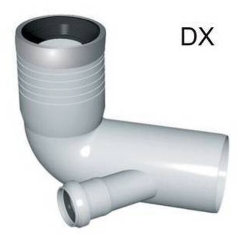 CURVA WC PROLUNGATA 1 ATTACCO CON GUARNIZIONE E TAPPO Misura: D. 110-116-40 DX