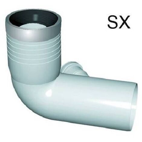 CURVA WC PROLUNGATA 1 ATTACCO CON GUARNIZIONE E TAPPO Misura: D. 90-116-40 SX