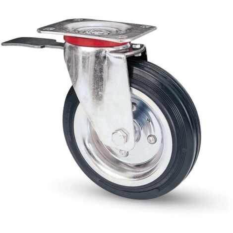 RUOTA INDUSTRIALE D 125 MM GOMMA 80BIS PIASTRA GIR FRE (1/2)