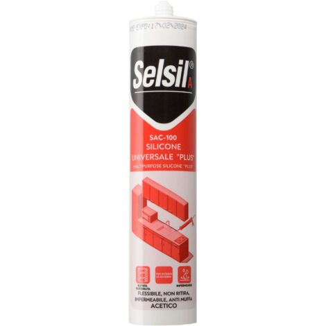 25 x SELSIL SILICONE ACETICO PLUS SAC-100 TRASP 280 ML