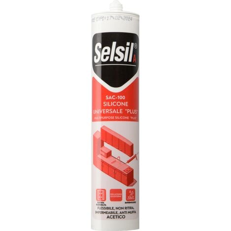 25 x selsil silicone acetico plus nero 280 ml