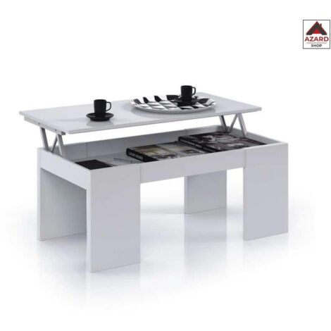 Tavolino da Caffe Bianco Lucido Tavolo Basso Moderno Divano Salotto Contenitore (1/2)