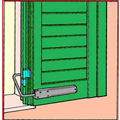 Ferma Persiana Da Esterno Kit 2 Ganci Fermapersiana FP14 In Plastica Antivento Per Persiane Colori 225380