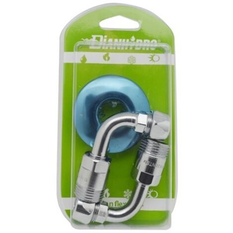 2 PZ CURVETTE SOTTOLAVABO A 90° COMPLETE E GIREVOLE BLISTER Misura: pz. 2 - 1/2 x 3/8 Diam. 10