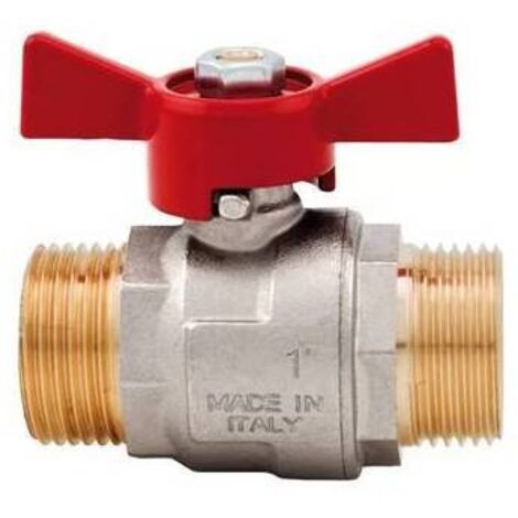 VALVOLA A SFERA IN OTTONE PASSAGGIO STANDARD 3/4" MF FARFALLA Alluminio Pn25 Impianti Idraulici Dn20