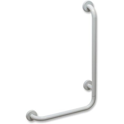 CORRIMANO ANGOLARE CON MONTANTE A DESTRA Misura: cm. 35 x 65 dx Acciaio Inox