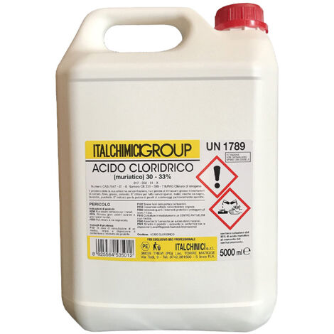Acido Muriatico Puro ITALCHIMICI - Tanica da 5 Lt
