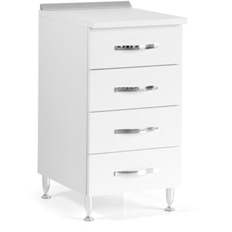 Cassettiera Per Cucina In Legno Nobilitato Bianco Frassinato Cm H 85x50x40