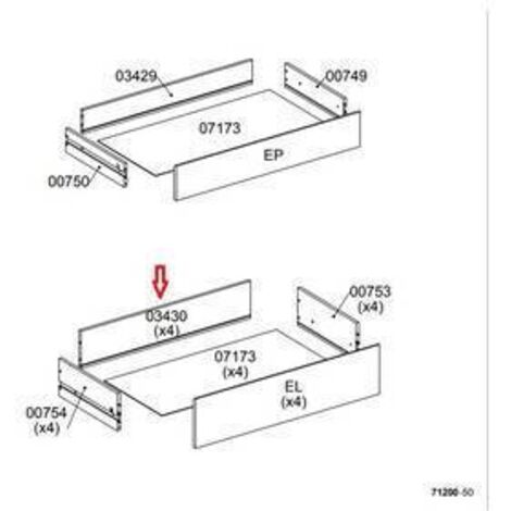 R POSTERIORE CASSETTO 03430 X KIT CASSETTIERA 5C NOVA 77X40X107 BIANCA
