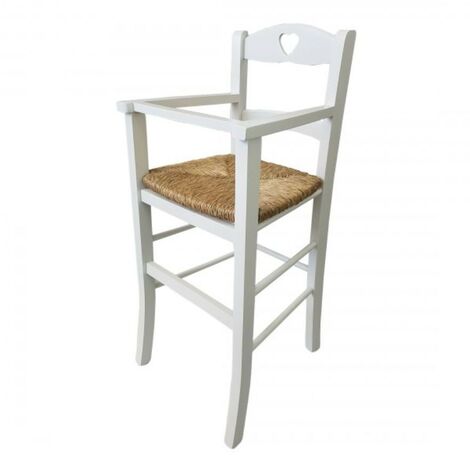 Seggiolone Bambino In Legno Massello - Modello Lusso Con Seduta In Paglia, 100% Italiano - Foto 8