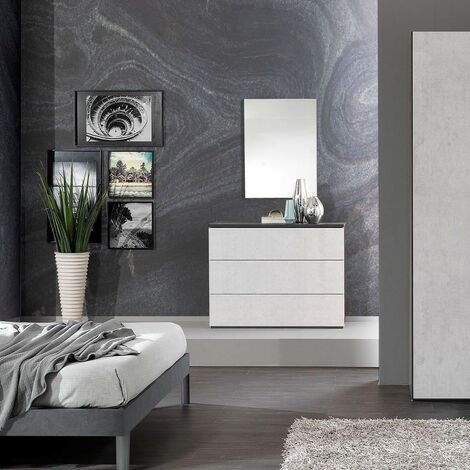 Camera da letto completa colore grigio cemento - Manitoba