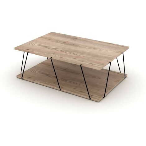 BIGTREE Set Di 2 Tavolini Da Salotto Impilabili – Quadrati, In MDF E Metallo, Moderni, Neri, Ideali Per Soggiorno E Ufficio