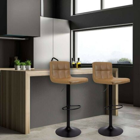 Taylor & Logan Zayne Sgabello Classico Girevole In Legno Rovere Anticato E Ecopelle Nera - Altezza Tavolo 61 Cm