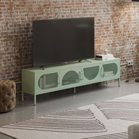 Porta tv Tayra in metallo 4 ante 180 cm. colore verde menta (1/5)