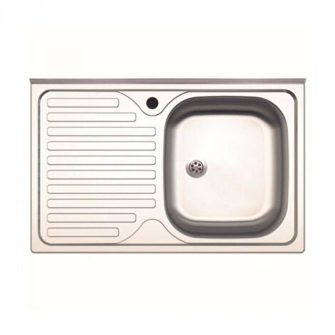 Lavello appoggio 80x50 SA216 1 vasca e gocciolatoio sinistro