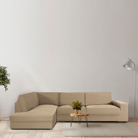 Copridivano angolare 350-500 cm sinistro colore beige - Jaz
