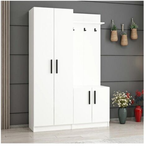 Armadio con appendiabiti Dante 120x37x180h colore bianco (1/5)