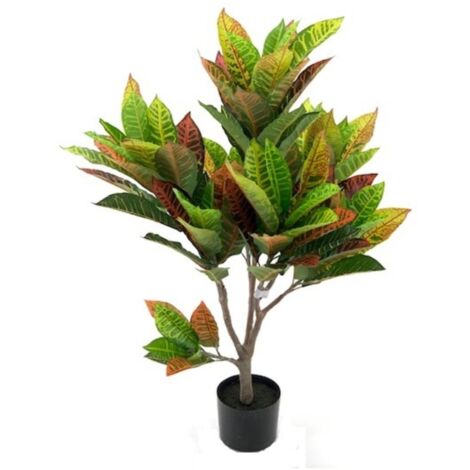 Pianta artificiale con 97 foglie colorate 110H cm - Croton (1/2)