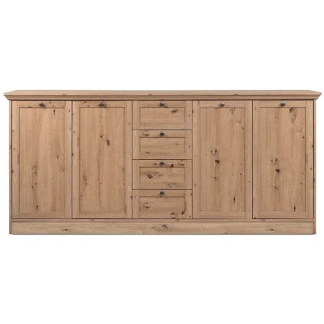 Credenza Timber 51A con 4 ante e 4 cassetti colore rovere anticato (1/5)