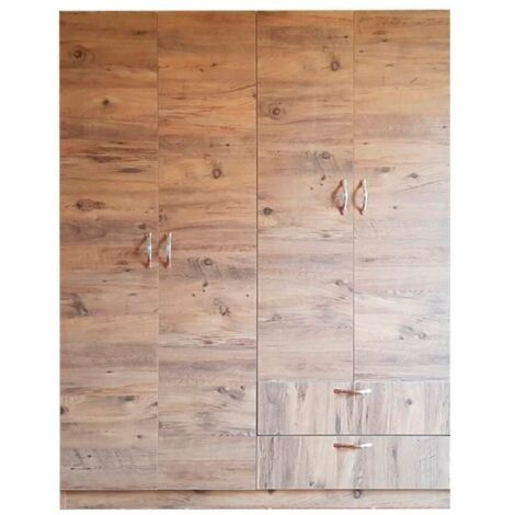 Armadio con 4 ante e 2 cassetti in rovere 120 x 41 x 170 cm