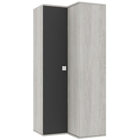 Armadio angolare 98x96x223h colore bianco consumato antracite