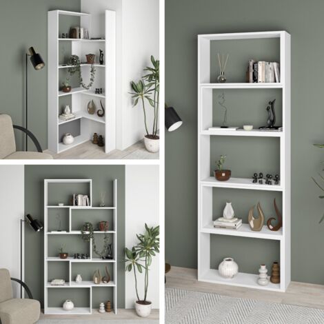 Libreria estensibile angolare 72x200h cm colore bianco - Wish (1/5)