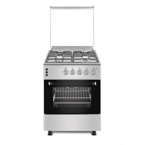 Cucina a gas 50x80h cm in acciaio inox con forno classe A - Flora 60