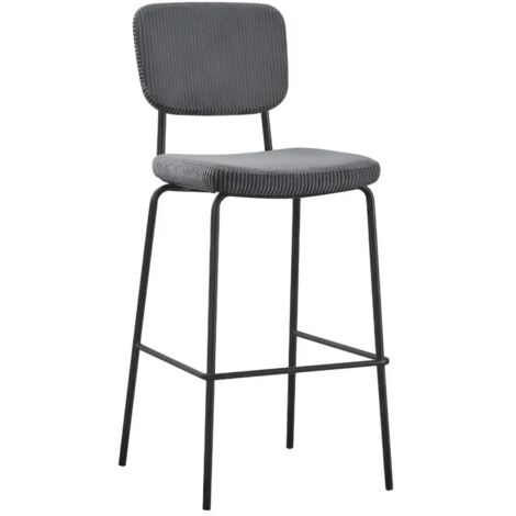 Sgabello imbottito colore grigio scuro e gambe metallo nero 111H cm - Lusys (1/5)