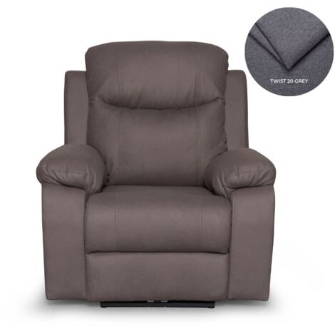 Poltrona reclinabile manuale in tessuto colore grigio - Chicago (1/5)