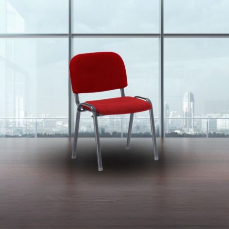Sedia ufficio impilabile tessuto colore rosso - HI01R (1/3)