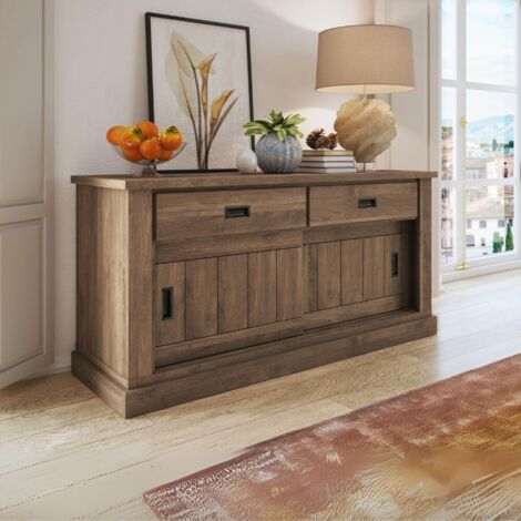 Madia colore noce eastwood 2 cassetti e 2 ante scorrevoli Anthony52 149,9x49,8x95,5H stile shabby