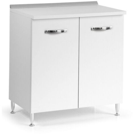 Base cucina con 2 ante colore bianco frassinato 80x50x85H cm (1/2)