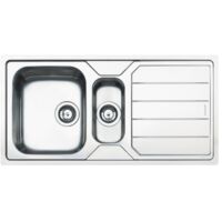Lavello incasso 2 vasche e gocciolatoio reversibile 100x50 Smeg LFB112 inox spazzolato