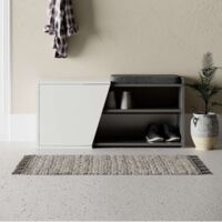 Scarpiera panca con anta colore bianco e antracite 104.6 cm - Lesta