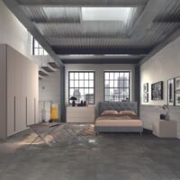 Camera da letto Piera canapa frassinato con letto contenitore