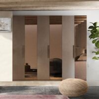 Armadio Mustella 6 ante battenti con specchi bronzati