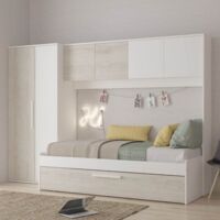 Cameretta a ponte con letto estraibile bianco e bianco consumato 6006 reversibile