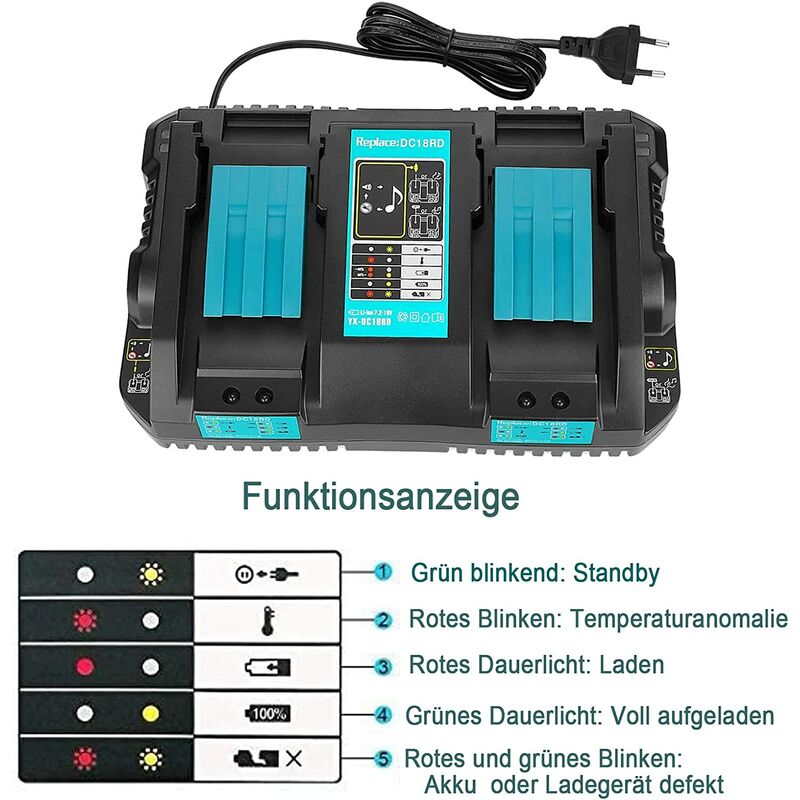 Souffleur 18V DUB185Z + 1 batterie BL1850B 18V 5 Ah + 1 chargeur rapide  DC18RC MAKITA