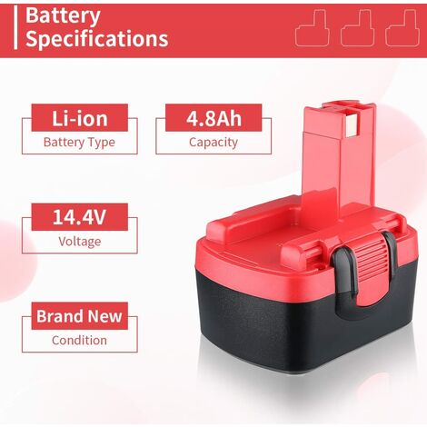 Lot de 2 batteries Li-ion 14.4V 3000mAh pour Bosch - VISIODIRECT