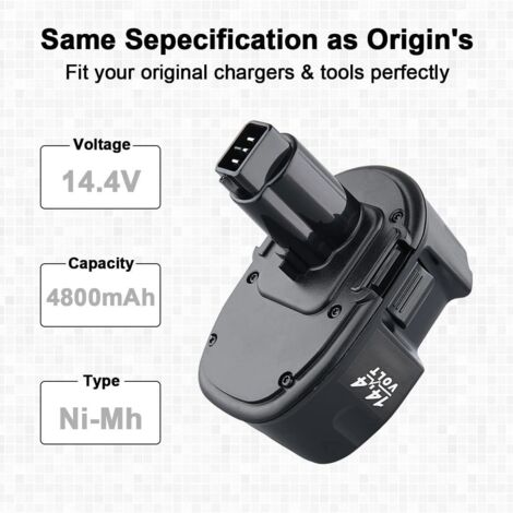 Batterie Dewalt 14.4V 4.0Ah NiMH - Compatible DC9091, DW9091, DE9094 Et Modèles Similaires - Garantie 5 Ans
